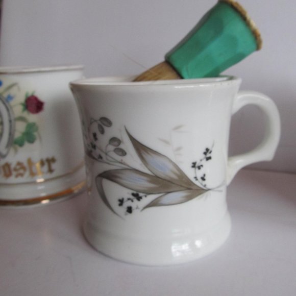 Dated 1857 Antique White Ironstone Shaving Mug barber Shop Decor Mug Shaving Mug - Picture 1 of 8